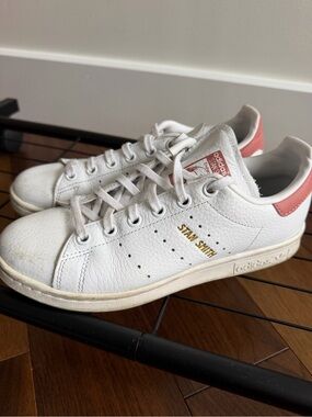 Adidas Stan Smith White & Rose Pink Leather Sneakers Size US 4.5 / EU 36.5